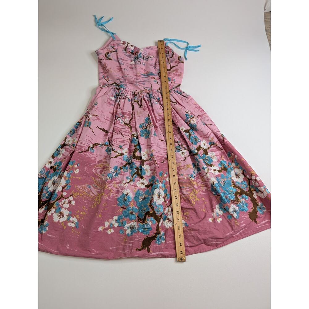Hell Bunny Jenna Retro Sundress Size XS Cherry Blossom - Picture 14 of 15